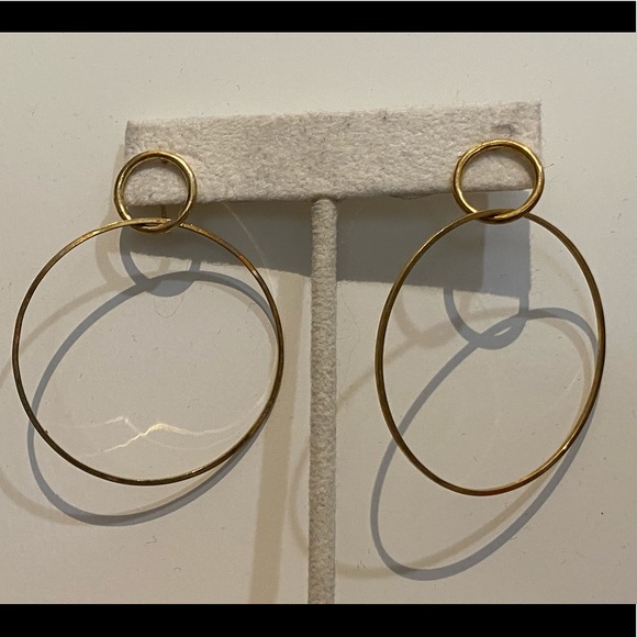 Gold plated small and large circle earrings - Picture 1 of 1